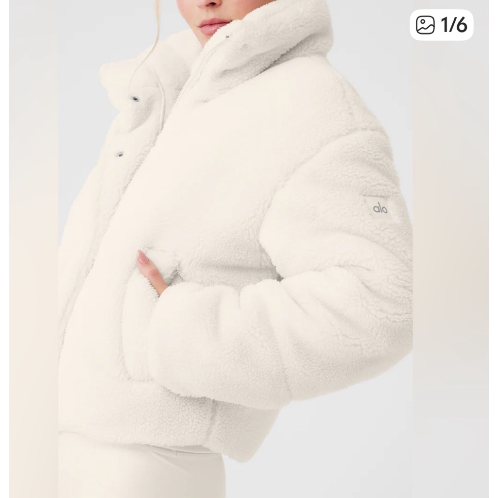 Alo Yoga Ivory Sherpa Puffer Jacket